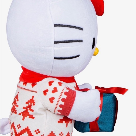 Hello Kitty Plush Holiday Greeter with Red Bow and Gift NEW - Picture 6 of 7